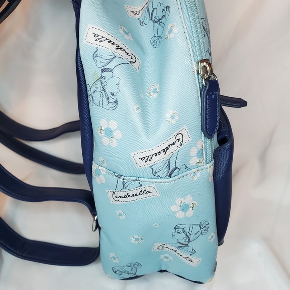 Dani‎ by Danielle Nicole Disney Princess Cinderella Teal Dark Blue Mini Backpack - Picture 9 of 11